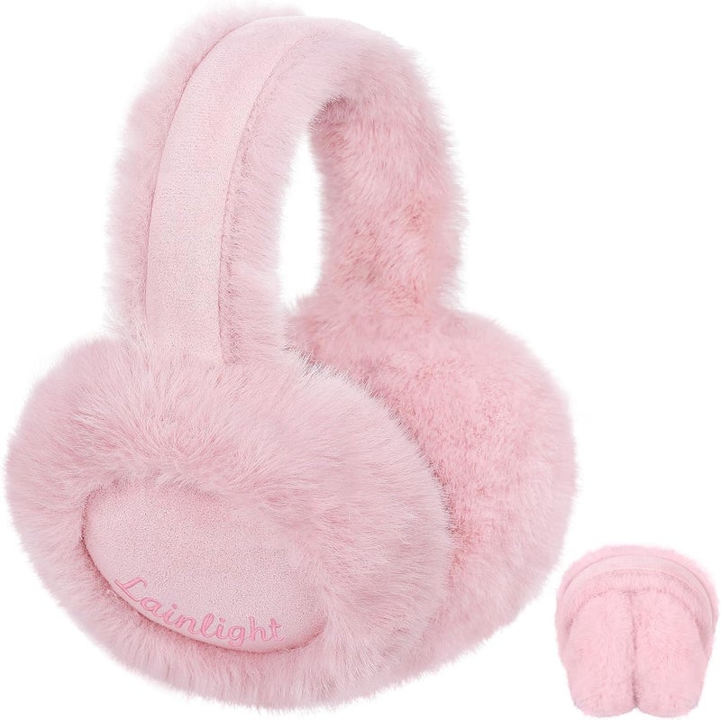 Lainlight Store Ear Muffs for Winter Women Faux Fur Warm Earmuffs Foldable Cute Fuzzy Ear Warmers - Image 1